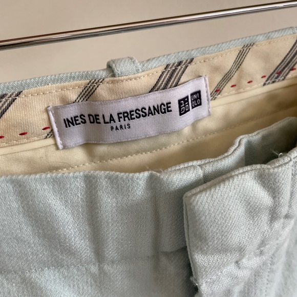 Ines de la Fressange x Uniqlo CottonStraight Leg Dress Pants Light Blue (Size 6) - Picture 3 of 4